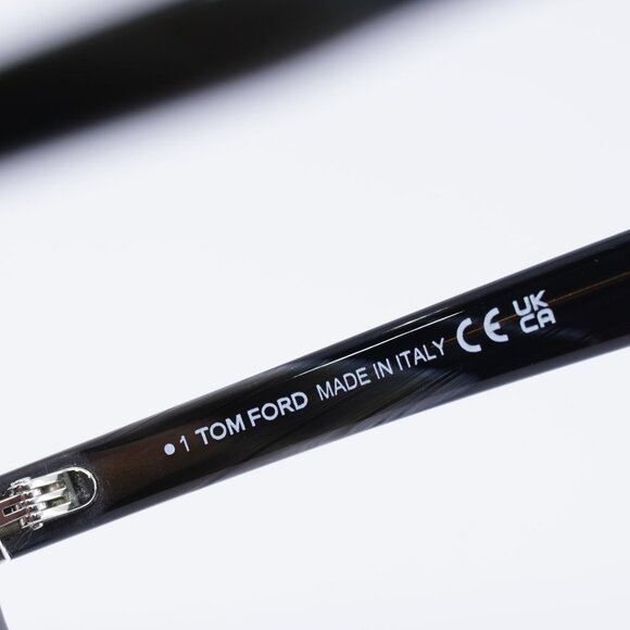 Tom Ford FT5930-D-B 063 Eyeglasses Black Horn 52mm Rectangle Frame - Picture 8 of 9